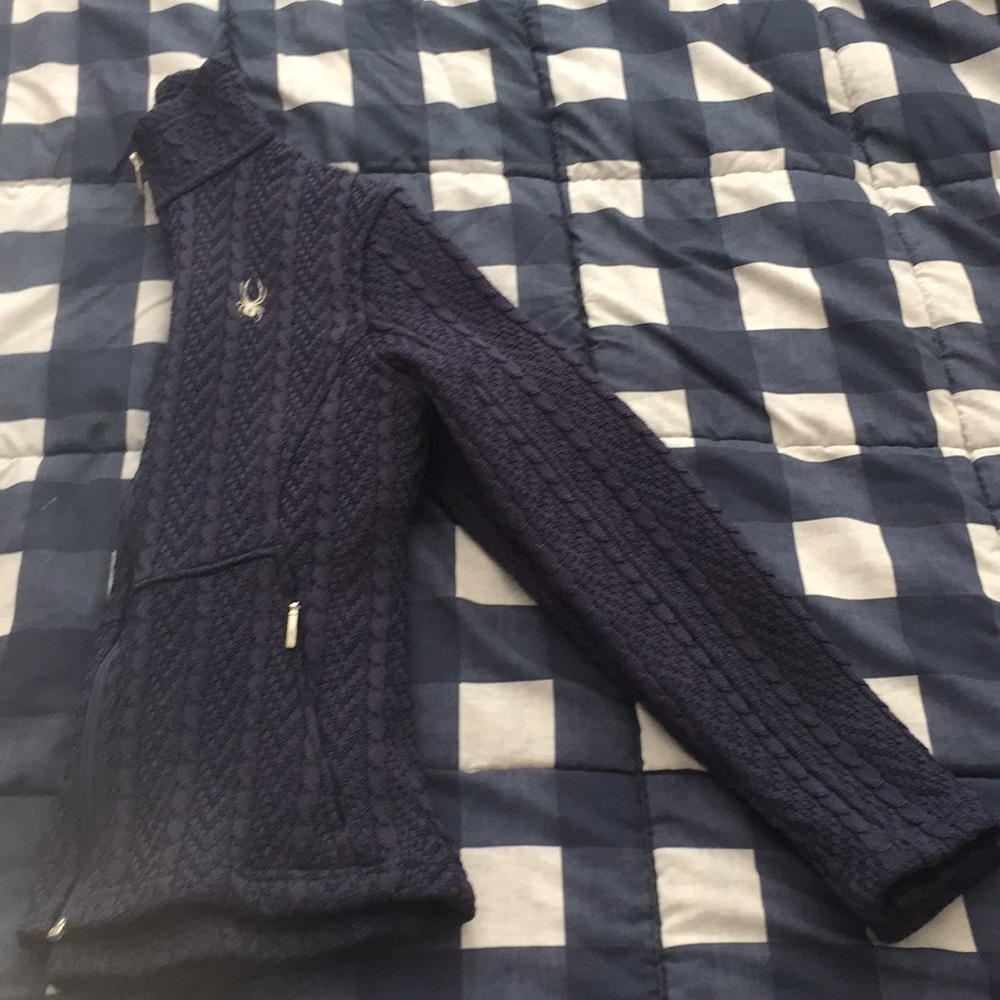 Spyder navy cable core zip up jacket